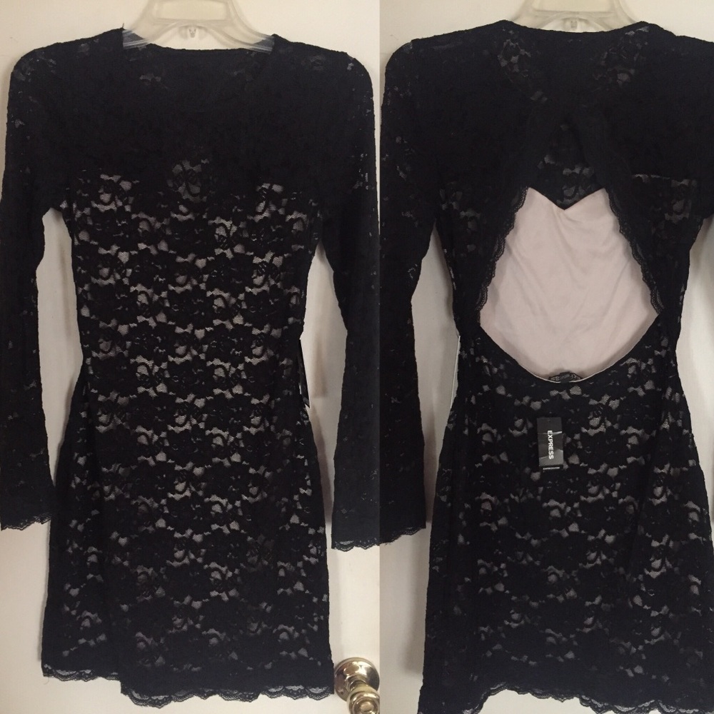 Express Black Lace Sheath Dress